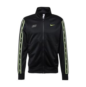 Nike Sportswear Tepláková bunda 'Repeat'  limetová / čierna / biela