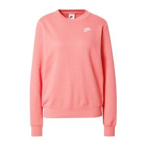 Nike Sportswear Mikina 'Club Fleece'  koralová / biela