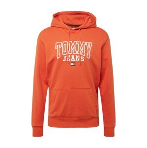 Tommy Jeans Mikina  oranžovo červená / biela