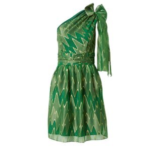 SWING Kokteilové šaty  zlatá / kaki / trávovo zelená