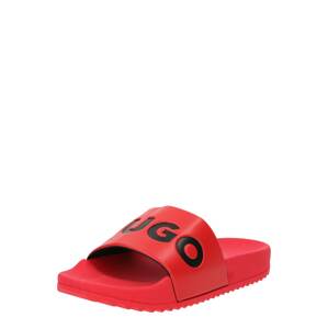 HUGO Plážové / kúpacie topánky  jasne červená / čierna
