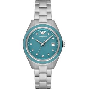 Emporio Armani Analógové hodinky  pastelovo modrá / strieborná