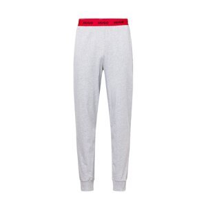 HUGO Pyžamové nohavice  sivá / červená / čierna