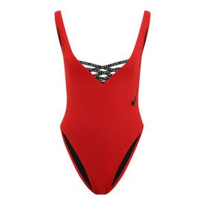 Nike Swim Jednodielne plavky  červená / čierna
