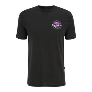 OAKLEY Funkčné tričko  tmavosivá / neónovo fialová / čierna / biela