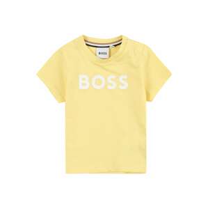 BOSS Kidswear Tričko  svetložltá / biela