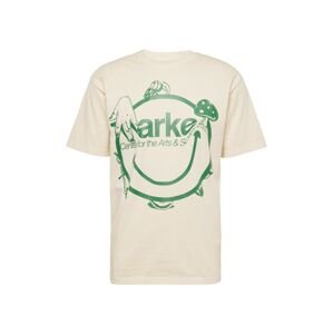 MARKET Tričko  krémová / trávovo zelená