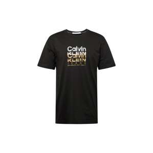 Calvin Klein Jeans Tričko  svetlohnedá / žltá / svetlosivá / čierna