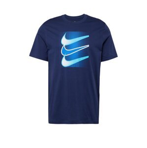 Nike Sportswear Tričko 'Swoosh'  námornícka modrá / svetlomodrá / biela