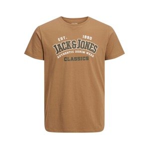 Jack & Jones Plus Tričko  hnedá / čierna / biela
