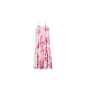 MANGO Letné šaty 'Gari'  ružová / biela