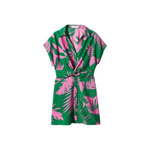 MANGO Košeľové šaty 'Mila'  zelená / ružová
