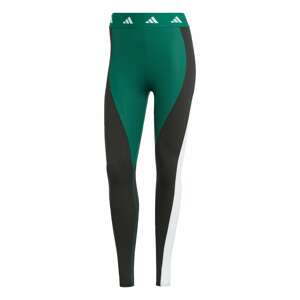 ADIDAS PERFORMANCE Športové nohavice 'Techfit Colorblock'  zelená / čierna / biela