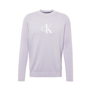 Calvin Klein Jeans Sveter 'DRIVER'  pastelovo fialová / biela