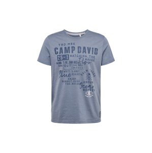 CAMP DAVID Tričko  modrosivá / tmavomodrá / biela