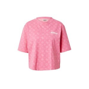 GUESS Funkčné tričko 'Aletha'  fuksia / ružová / biela