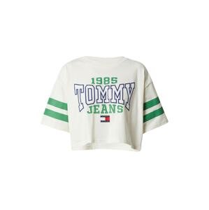 Tommy Jeans Tričko  modrá / trávovo zelená / biela