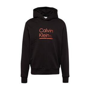 Calvin Klein Mikina  neónovo oranžová / čierna