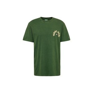 Tommy Jeans Tričko  šafránová / zelená / biela