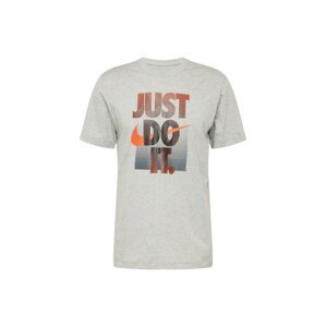 Nike Sportswear Tričko  sivá melírovaná / oranžová / čierna
