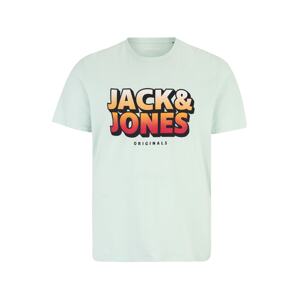 Jack & Jones Plus Tričko  tyrkysová / svetlooranžová / červená / čierna