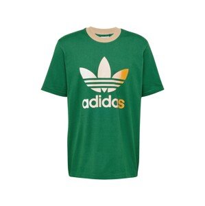 ADIDAS ORIGINALS Tričko 'Adicolor 70S Premium Trefoil'  svetlobéžová / tmavožltá / zelená / biela