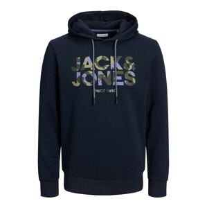 JACK & JONES Mikina 'James'  námornícka modrá / kaki / olivová / svetlofialová