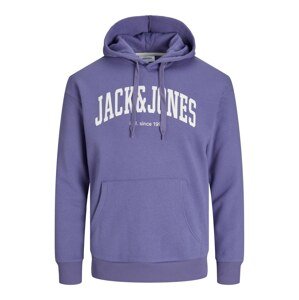 JACK & JONES Mikina 'Josh'  fialová / biela