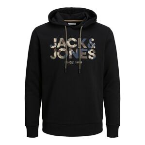 JACK & JONES Mikina 'James'  béžová / modrosivá / hnedá / čierna