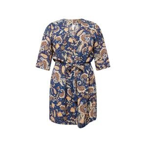 ONLY Carmakoma Kimono 'LUXIVA'  svetlobéžová / námornícka modrá / brokátová / biela