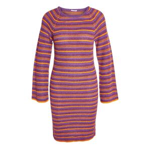Noisy may Pletené šaty 'SELINA'  fialová / baklažánová / oranžová