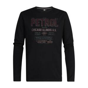 Petrol Industries Tričko  sivá / staroružová / vínovo červená / čierna