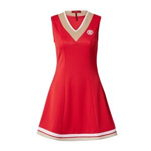 MAX&Co. Šaty 'NET'  svetlobéžová / červená / biela