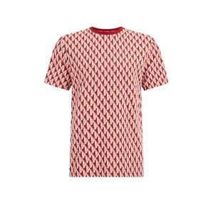 WE Fashion Tričko  čokoládová / koralová / tmavočervená / biela