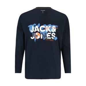 Jack & Jones Plus Tričko 'DUST'  námornícka modrá / svetlomodrá / biela