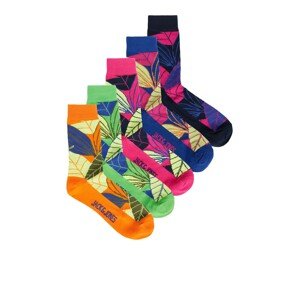 JACK & JONES Ponožky  modrá / zelená / oranžová / ružová