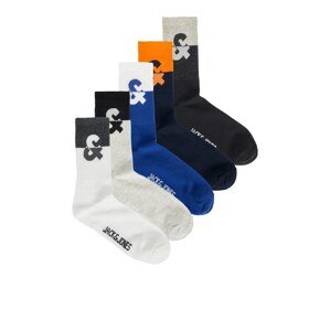 JACK & JONES Ponožky  námornícka modrá / sivá melírovaná / čierna / biela