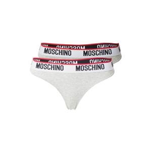 Moschino Underwear Tangá  tmavomodrá / sivá melírovaná / červená / biela
