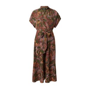 Lauren Ralph Lauren Šaty  olivová / oranžová / ružová / tmavočervená