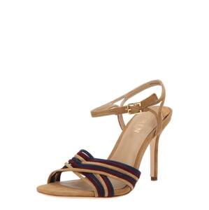 Lauren Ralph Lauren Remienkové sandále 'MADELAINE'  farba ťavej srsti / námornícka modrá / vínovo červená