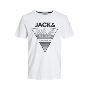 JACK & JONES Tričko 'STEIN'  čierna / biela