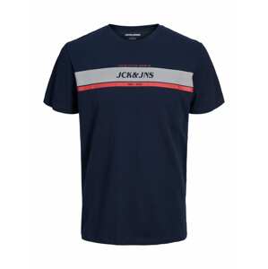 JACK & JONES Tričko 'ALEX'  námornícka modrá / červená / biela