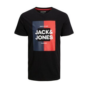 JACK & JONES Tričko 'Oscar'  námornícka modrá / svetločervená / čierna / biela