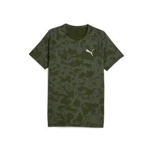 PUMA Funkčné tričko 'EVOSTRIPE'  zelená / biela