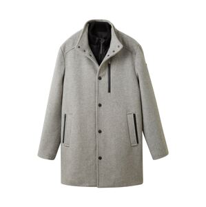 TOM TAILOR Prechodný kabát  svetlosivá / sivá melírovaná / čierna