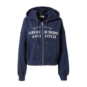 Abercrombie & Fitch Tepláková bunda 'LONG LIFE'  námornícka modrá / biela