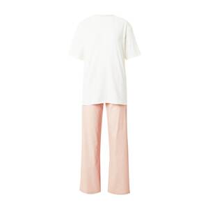 Calvin Klein Underwear Pyžamo  pastelovo oranžová / biela