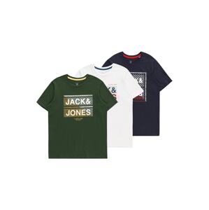 Jack & Jones Junior Tričko 'KAIN'  námornícka modrá / kaki / červená / biela