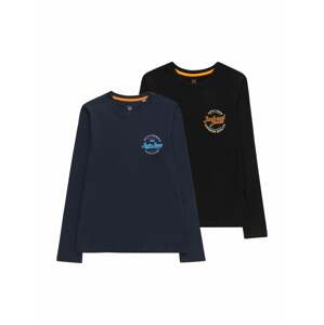 Jack & Jones Junior Tričko 'MIKK'  námornícka modrá / svetlomodrá / oranžová / čierna