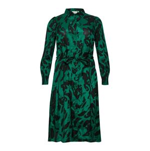KAFFE CURVE Košeľové šaty  zelená / čierna